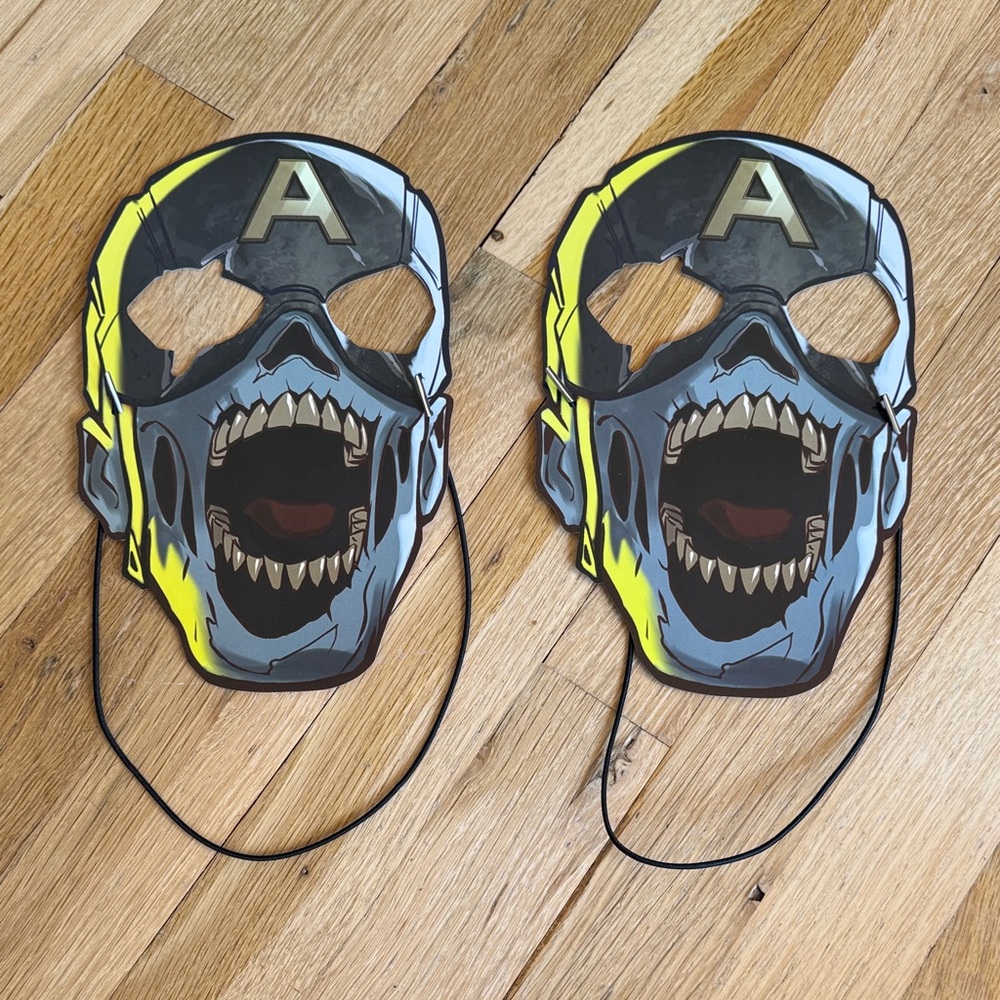 Bundle of 2 Marvel Animation - Captain America Zombie Promo Mask NYCC 2025